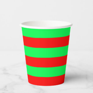 Red and Green Stripes Design Paper Cups