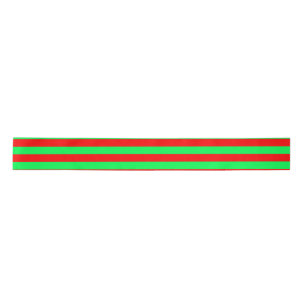 Red and Green Stripes Design Satin Ribbon
