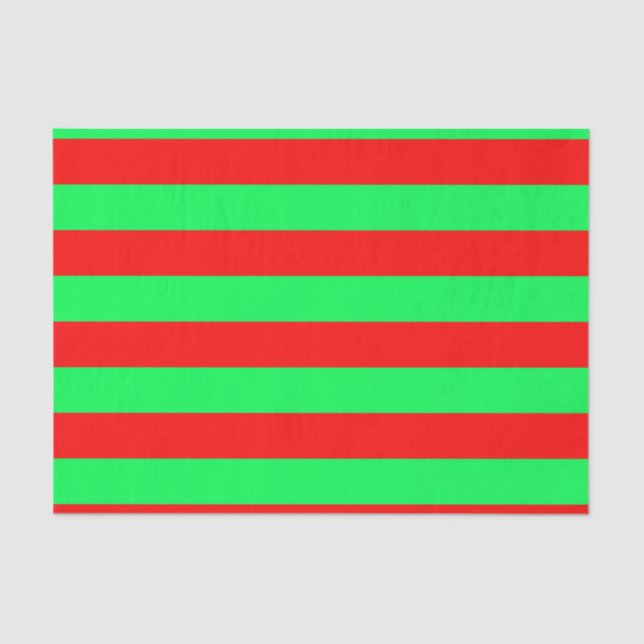 Red and Green Stripes Design Tissue Paper (Front)