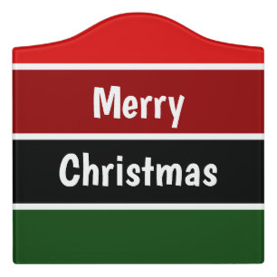 Red And Green Stripes Door Sign