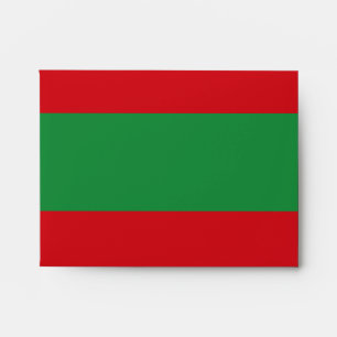 Red and green stripes envelope