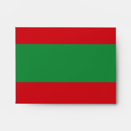 Red and green stripes envelope