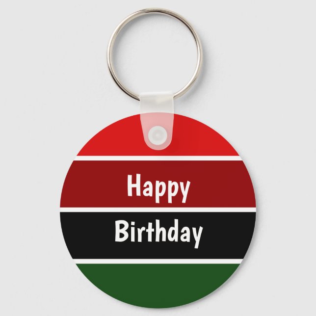 Red And Green Stripes Keychain (Front)