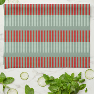 Red and Green Stripes Kitchen Towel