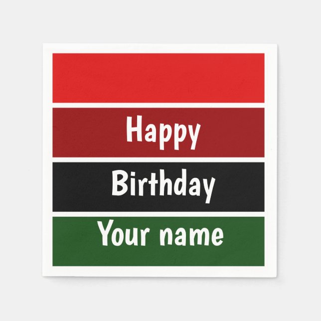 Red And Green Stripes Napkins (Front)