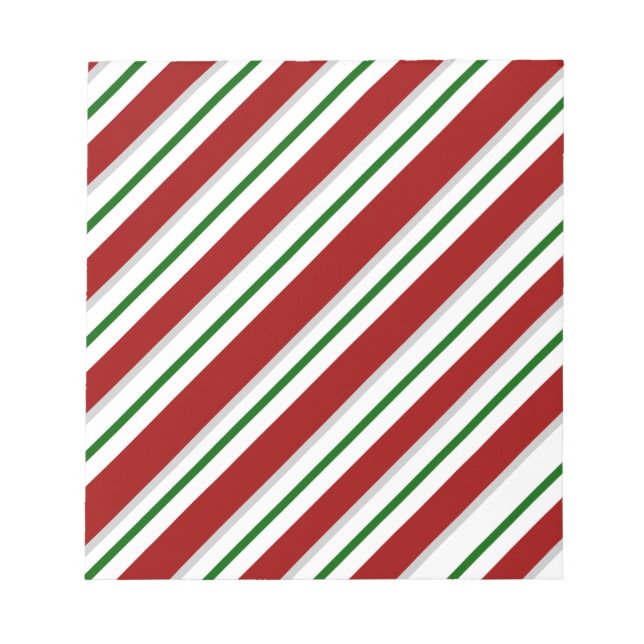 Red and Green Stripes Notepad (Front)