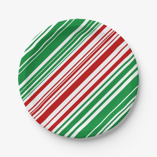 red and green paper plates