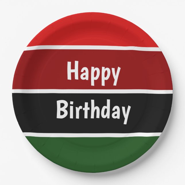 Red And Green Stripes Paper Plates (Front)