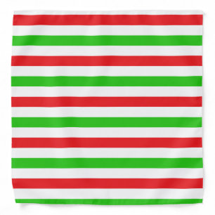 Red and Green Stripes Pattern Bandana