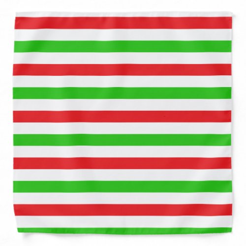 Red and Green Stripes Pattern Bandana