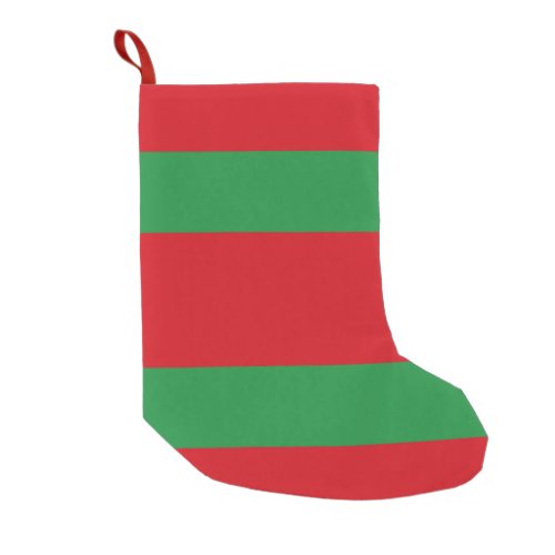 Red and green stripes small christmas stocking