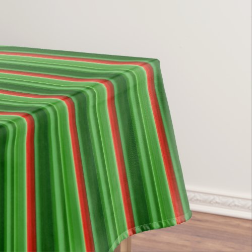 Red and Green Stripes  Tablecloth