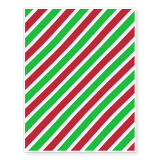 Red and Green Stripes Temporary Tattoos