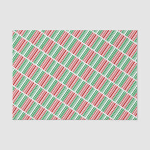 Red and Green Stripes Tissue Paper