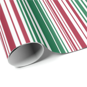 Red and Green Stripes Wrapping Paper