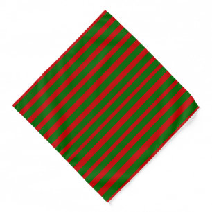Red and Green Stripey Bandana/Handkerchief Bandana