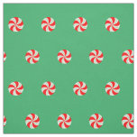 Red and Green Swirl Peppermint Candy Fabric