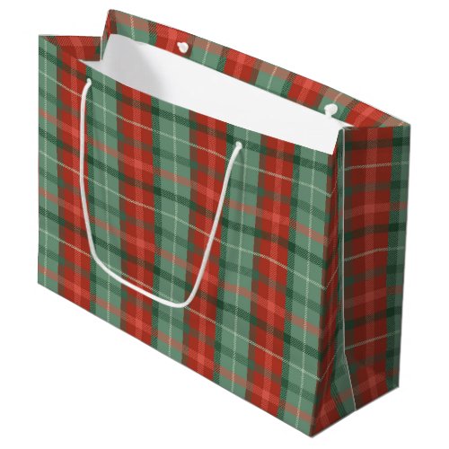 Red and green tartan pattern medium gift bag