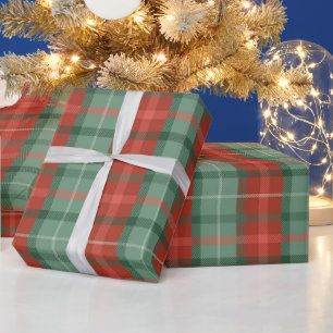 Red and green tartan pattern wrapping paper