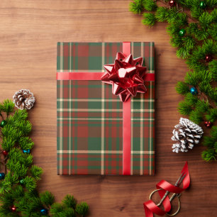 Red and green tartan plaid Christmas holiday gift  Wrapping Paper