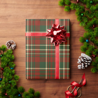 Red and green tartan plaid Christmas holiday gift Wrapping Paper