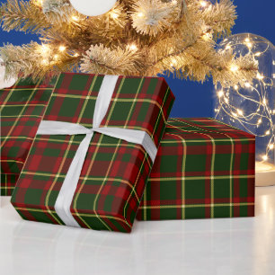 Red and green tartan plaid Christmas holiday gift  Wrapping Paper