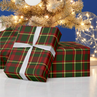 Red and green tartan plaid Christmas holiday gift Wrapping Paper