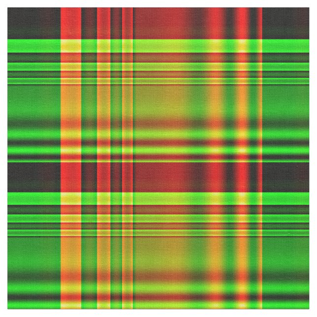 Red and Green Tartan Plaid Fabric (Close Up)