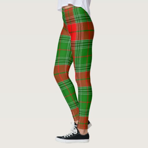Red and Green Tartan Plaid Leggings | Zazzle