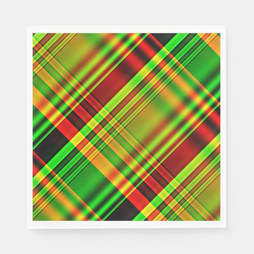 Red and Green Tartan Plaid Paper Napkins