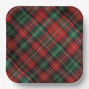 Red and Green Tartan Plaid Paper Plates