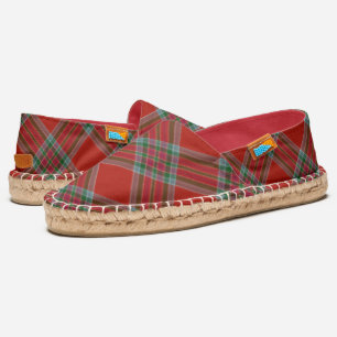 Red and Green Tartan Plaid Pattern Espadrilles