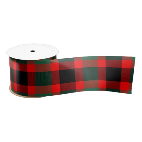 Red and Green Tartan Plaid Pattern Satin Ribbon