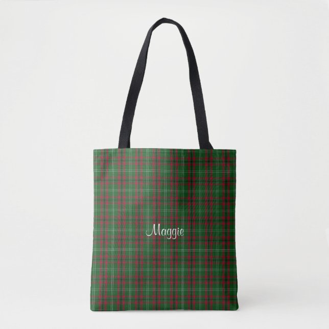 Red and Green Tartan Tote Bag (Front)