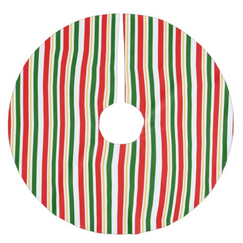 Red And Green Thin Stripe  Brushed Polyester Tree Skirt