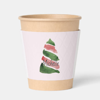 Red and green traditional Christmas tree Coffee Cup Sleeve