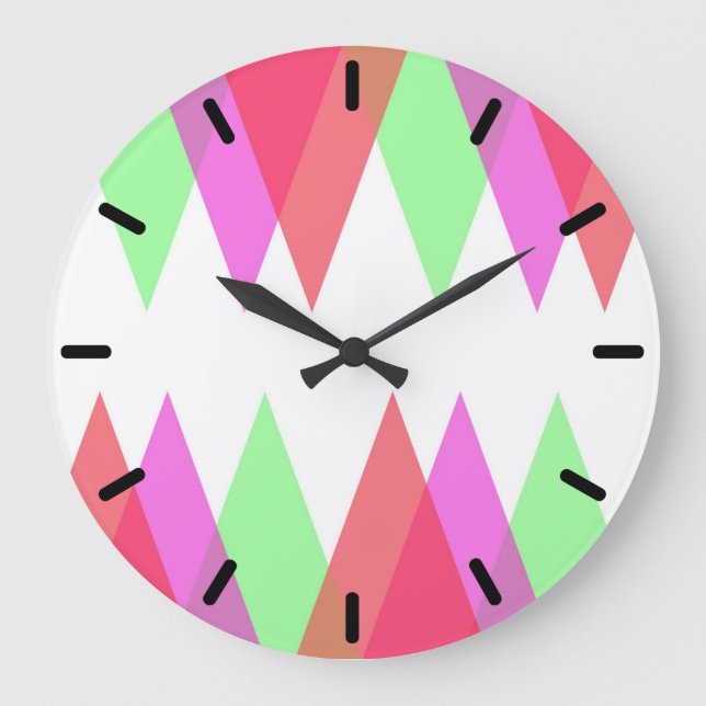 Red and green triangles large clock (Front)