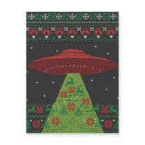 Red and Green UFO Tractor Beam Ugly Christmas