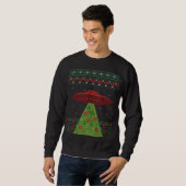 Red and Green UFO Ugly Christmas Sweatshirt (Front Full)