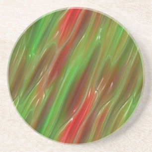 Red and Green Vinyl Sandstone Coaster