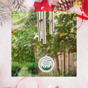 Red and Green Warm Winter Wishes Merry Christmas   Wind Chime