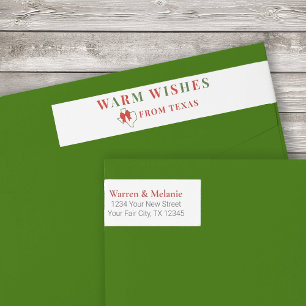Red and Green Warm Wishes Wraparound Address Label