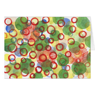 Red and Green Watercolour Circles Cards