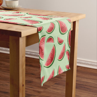 Red And Green Watermelon Fruit Summer Pattern Short Table Runner