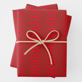 Red And Green Wave Pattern 