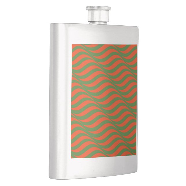 Red and Green Waves Flask (Right)