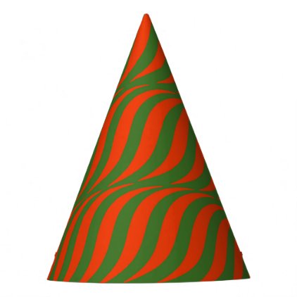 Red and Green Waves Party Hat