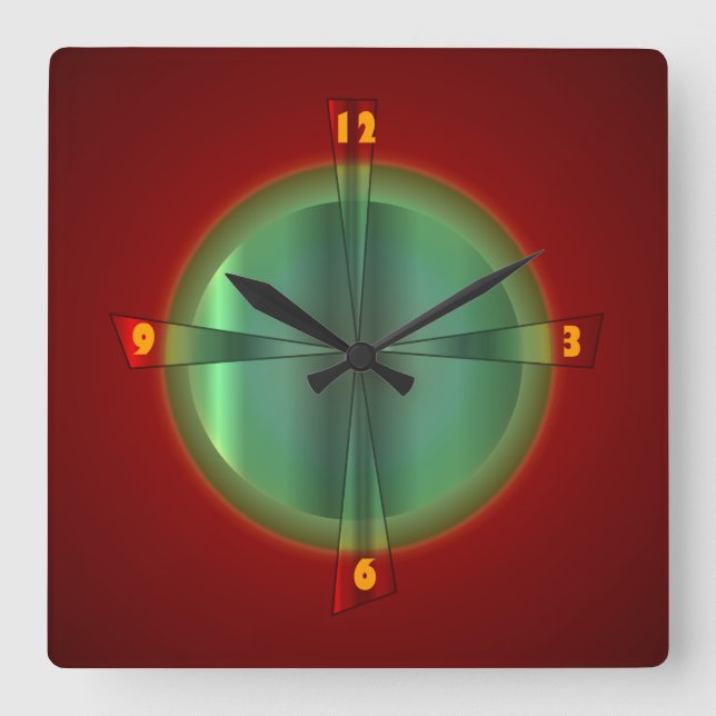 Red and Green with Iluminated Effect >Wall Clock (Front)