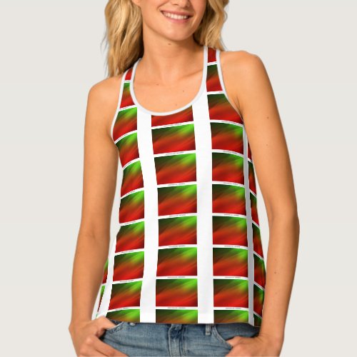 Red and Green Womens Tank Top
