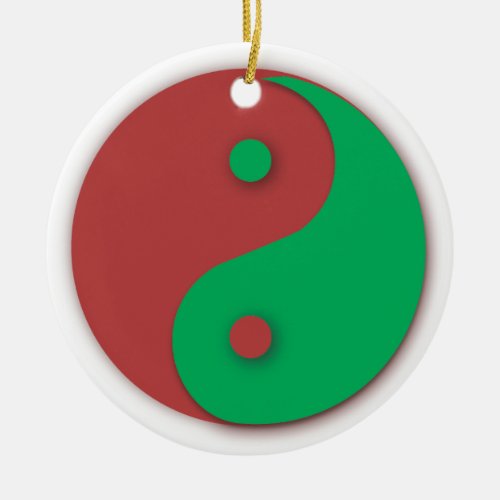 Red and Green Yin and Yang ornament